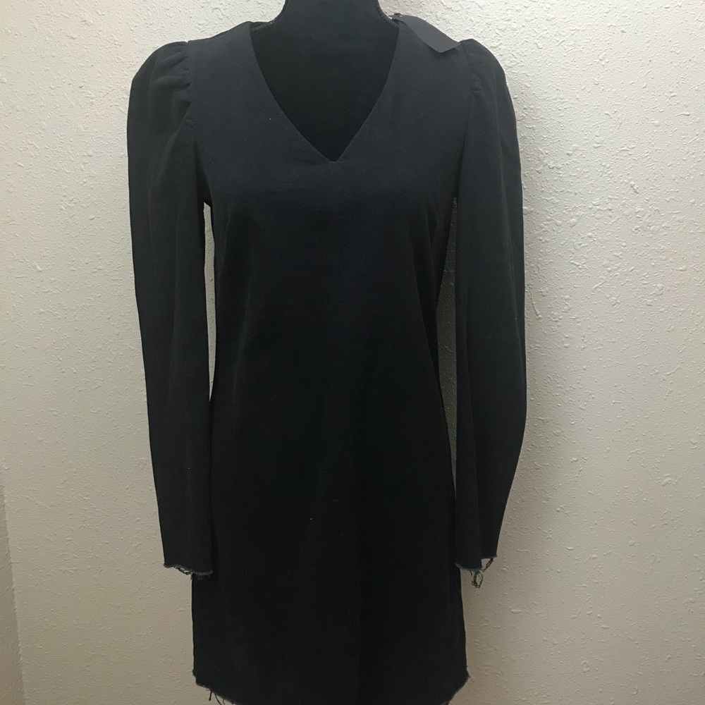 NWT MAISON CINQCENT Dress Black raw edge denim